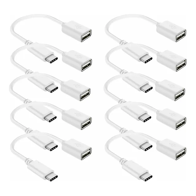 Kit 10 Adaptador Otg Tipo C Macho Usb Femea Atacado Revenda