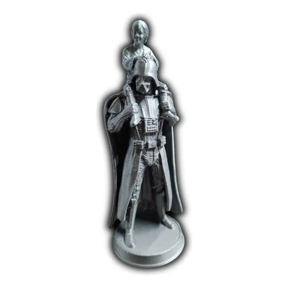 Darth Vader Y Luke, Padre E Hijo, Escala 1/16, Color Plata