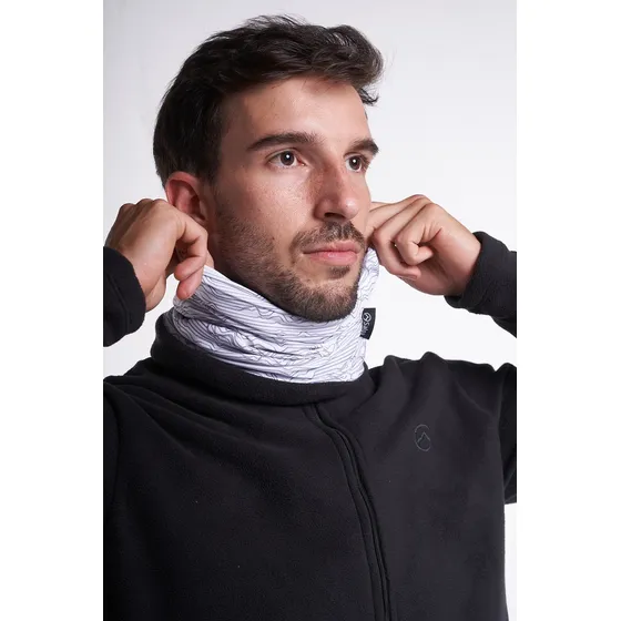 Cuello Termico Micropolar Multiuso Deportivo Invierno Salpa Color Negro Diseño De La Tela Negro Y Blanco Estampado Talle Único