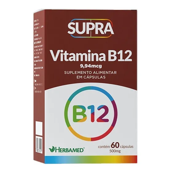 Supra Vitamina B12 - 60 Cápsulas - Herbamed Sabor Sem sabor