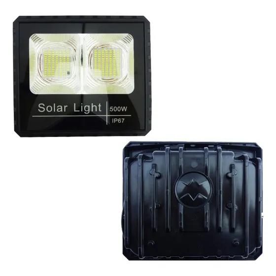 Foco Proyector Solar De 500 Watt Con Control Remoto Negro Blanco Frío