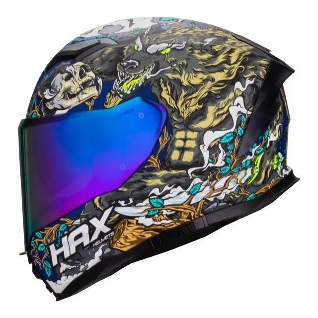 Casco Force Leyend Verde Azul Mate Hax P