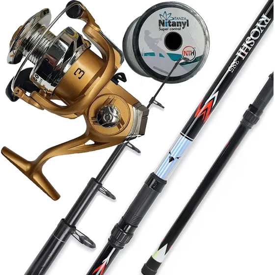 Combo Pejerrey Albatros Caña Pejerrey Reel Gold 30 Tanza 030