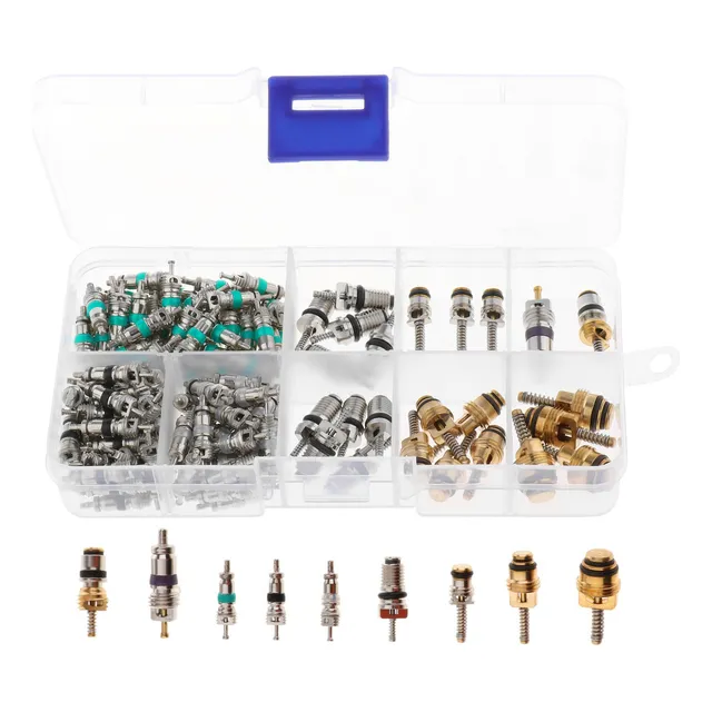 A 134 Piezas A / C Schrader Válvulas R134a Kit 11 Tipos De