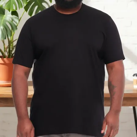 Camiseta Masculina Algodão Lisa Sem Estampa Plus Size Até G6