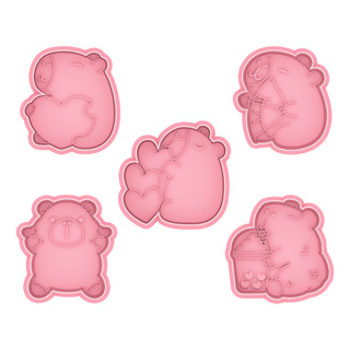 Cortadores De Galletas Capibaras Kit 5 Pzas 5 Cm Minis Cortadores De Galletas Capibaras Kit 5 Pzas 5 Cm Minis