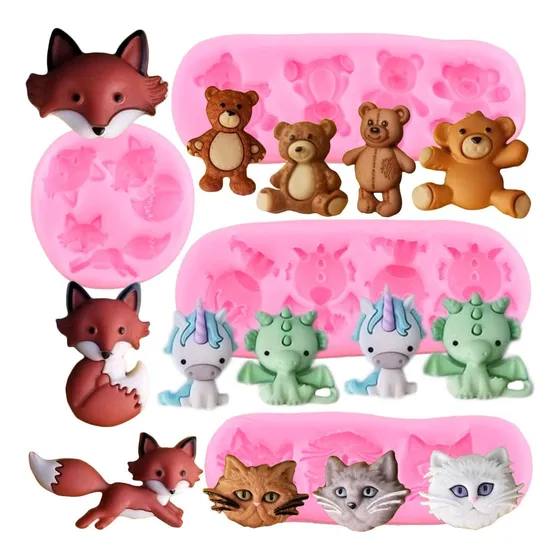 Moldes De Silicona Para Fondant Mujiang Con Cabeza De Gato, 