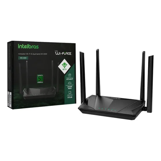 Roteador Wi-fi 6 Dual Band W6-1500 Preto Intelbras