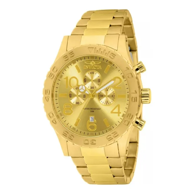 Reloj Invicta 1270 Hombre Dorado Acero Inoxidable Dorado Dorado Dorado