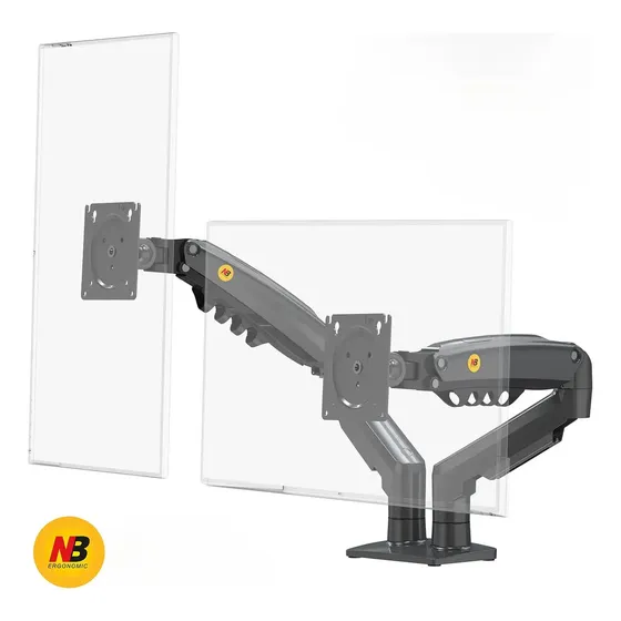 Rack Soporte Flexigas De Mesa Para 2 Monitores 17 A 32 F160 Charcoal Mate | Cuotas sin interés