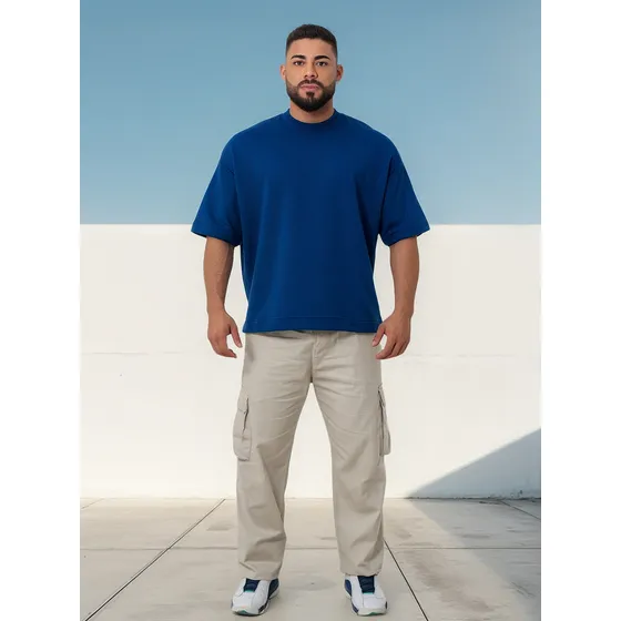 Camiseta Oversized Moletom Masculina 2 Cabos 400 Gramatura