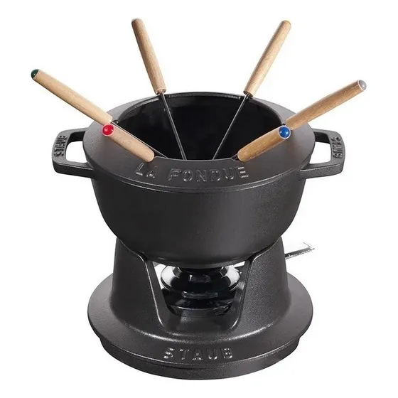 Kit Fondue 8 Peças 16cm Preto Ferro Fundido Staub Zwilling