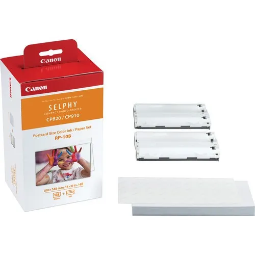 Canon Rp-108 Kit Papel Y Tinta De Color Para Selphy Tinta Magenta