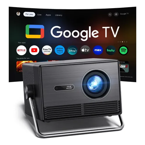 Proyector 4k Con Google Tv, Yaber K2s 1000 Ansi Wifi 6 Sound Negro