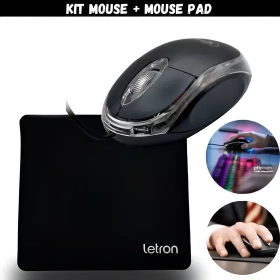 Kit Mouse Optico Com Fio Lehmox E Touch Pad