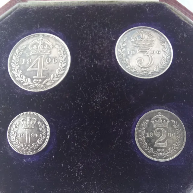 Monedas Plata Set Peniques Reina Victoria 1906 Miralas