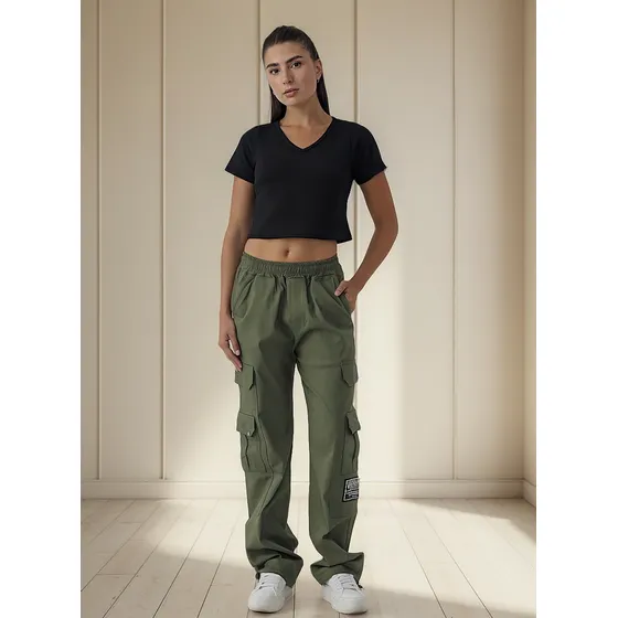 Pantalon Cargo Hombre Vulkano Gabardina Recto