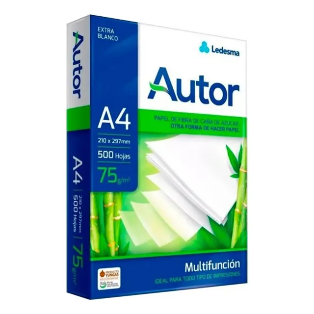 Resma Autor A4 para imprimir de 500 hojas de 75g blanco por unidad