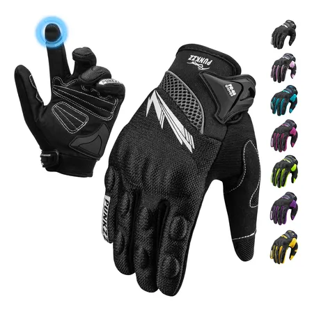 Guantes Para Moto Motociclista Punkzz Mujer Y Hombre Pz03 Negro M