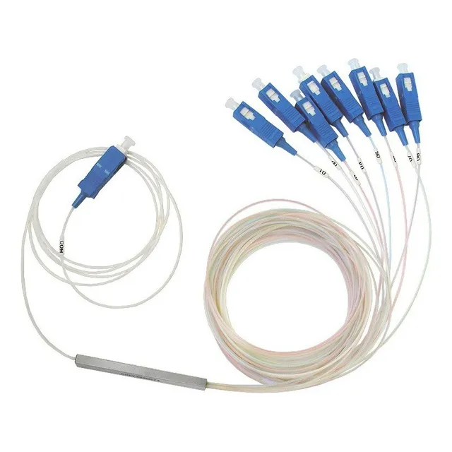 1x8 Splitter Divisor Fibra Optica Conector Sc Upc 10 Pieza