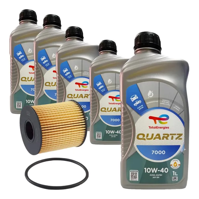 Kit 5 Litros Óleo Motor Total 10w40 E Filtro De Óleo Citroen