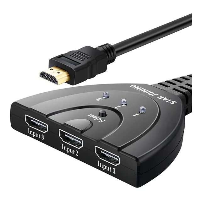 Hub Splitter 3 Puertos Hdmi Hd Selector Automatico Smart