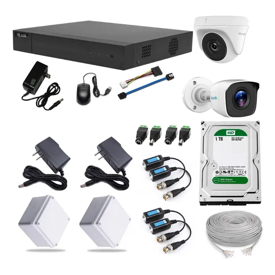 Kit Cámaras Seguridad 4 Mp Hilook 4 Ch + 2 Cam 2k + D.d Cctv