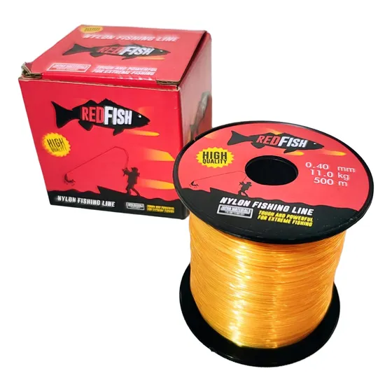 Tanza Linea De Pesca Nylon Rollo Bobina Por 500mts Red Fish Amarillo 0.50