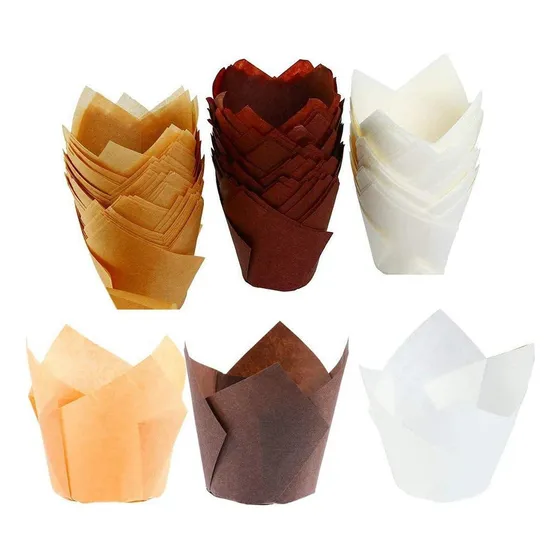 Para / 150 Piezas Taza De Papel Para Hornear Tulipán,cupcake