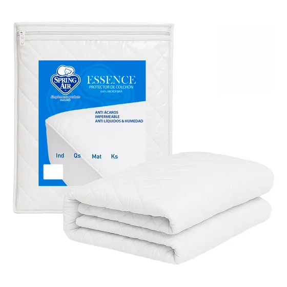 Cubre Colchon King Size Essence Spring Air Tecnología Skin System Impermeable Y Transpirable Contorno Ajustable 40 Cm De Altura