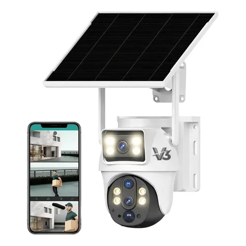 Camera Com Placa Solar Externa Câmera De Segurança Full Hd 8mp