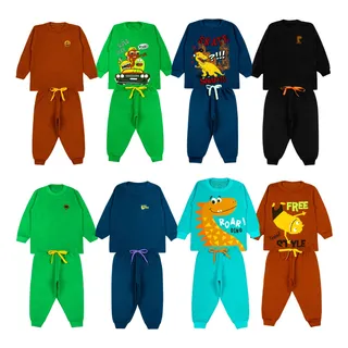 Kit 6 Peças Conjunto Infantil Menino Inverno Moletom Frio Kit 6 Peças Conjunto Infantil Menino Inverno Moletom Frio
