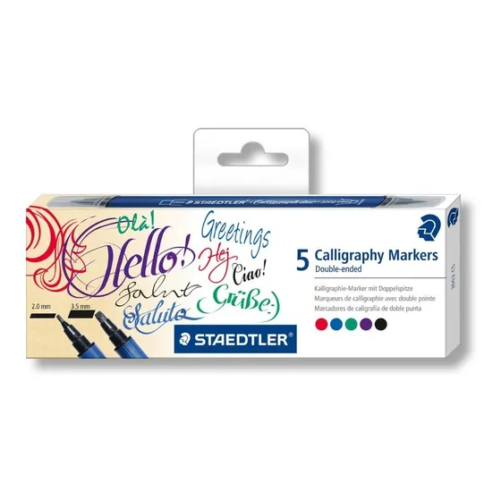 Rotuladores 5 Colores Caligráficos Doble Punta Staedtler