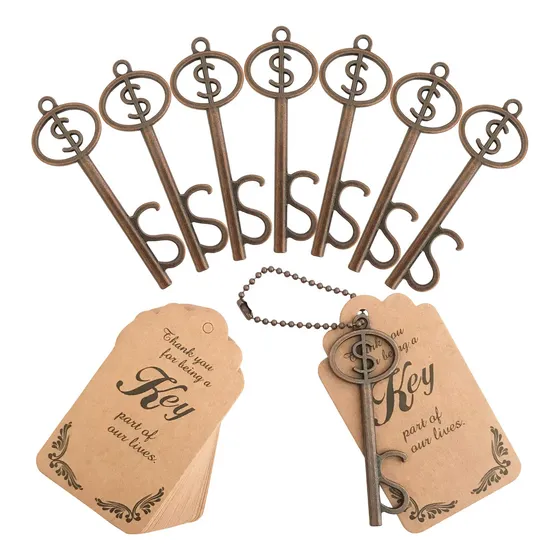 50 Abridor Botella Diseño Dollarkey Para Boda Rojo)