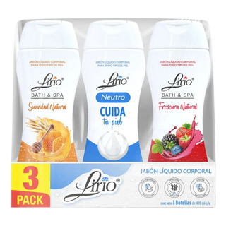 JabĂłn Corporal Lirio 3 Piezas /400 Ml JabĂłn Corporal Lirio 3 Piezas /400 Ml