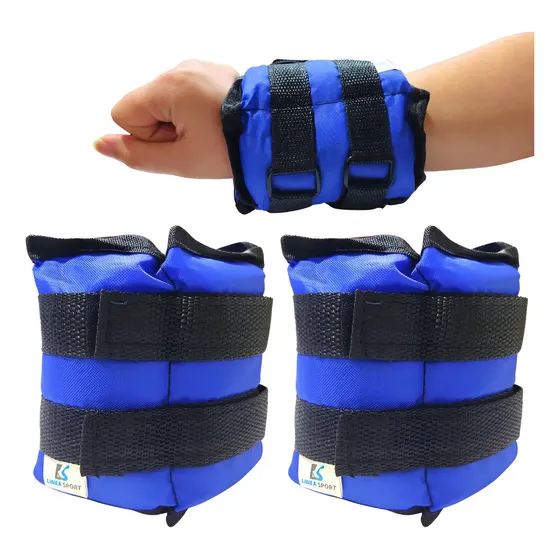 Par De Pesas Tobillera Y Muñeca 1 Kg C/u (total 2kg El Par) Color Azul