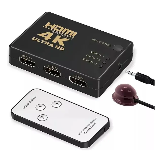 Selector Switch Hdmi 4k Ultra Hd 3x1 Pc Dvd Hdtv +control