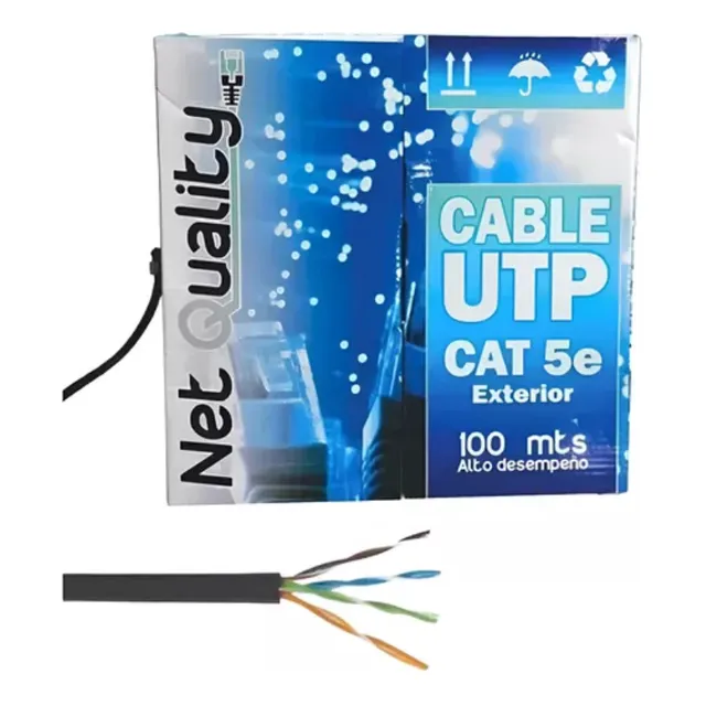 Cable Rollo 100mts 100m Utp Exterior Cat5e Red Cctv Balun Camara Seguridad