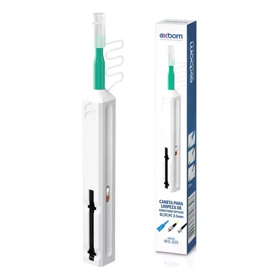 Caneta Para Limpeza De Conectores Ópticos Fibra Optica 2.5m Cor Branco