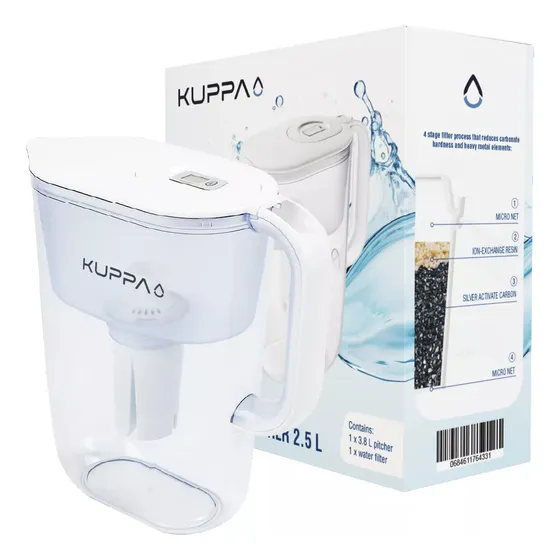 Jarro Purificador De Agua 2.5 Lts Con Filtro Blanco Kuppa