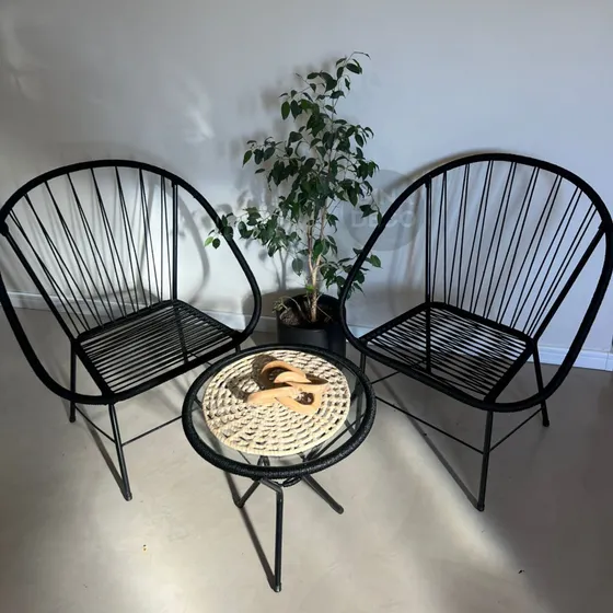 Juego De Sillas Asunción Mesa Jardín Balcón
