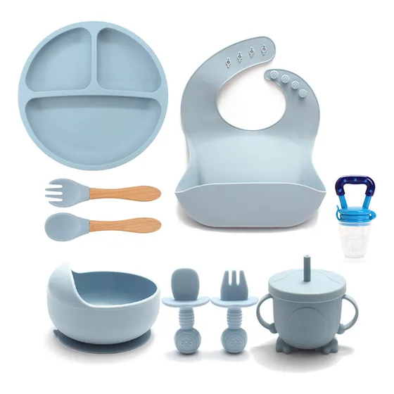 Set De Alimentación Silicona Dividida Con Ventosa Bebés 6pcs
