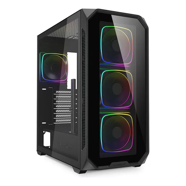 Gabinete Gamer Sharkoon Ak5g Rgb Cristal Templado Btf/atx Color Negro