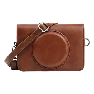 Funda De Piel Integral Marrón Para Kodak Mini Shot2 Retro Funda De Piel Integral Marrón Para Kodak Mini Shot2 Retro