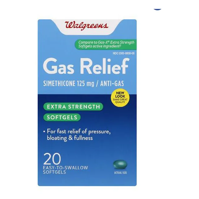 Walgreens Gas Relief Simeticona 125 Mg Anti-gas 20 Softgels
