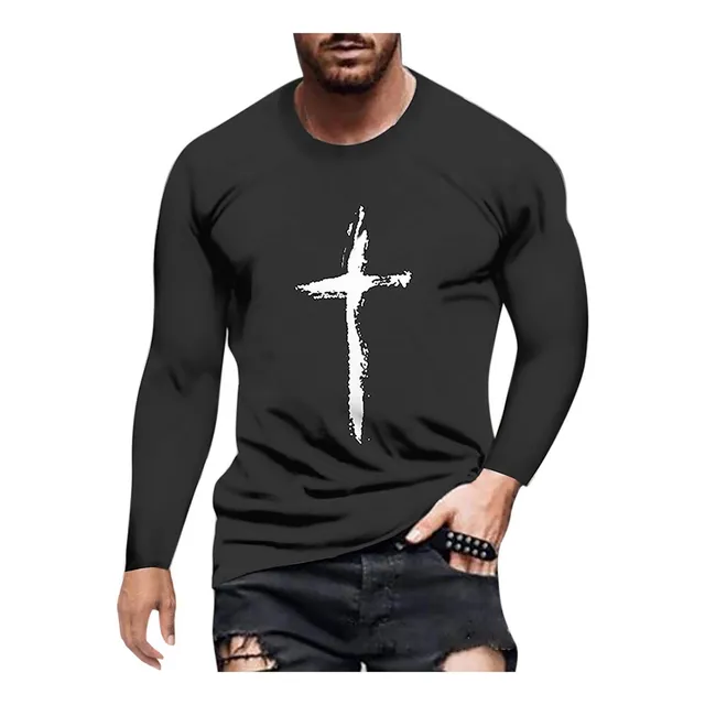 Camiseta Novedosa Para Hombre Jesus Cross Faith Manga