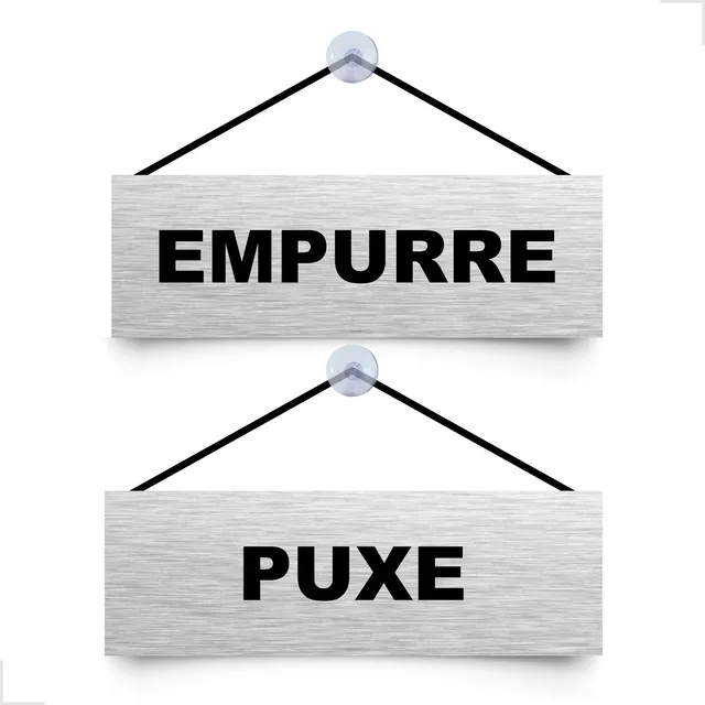Placa De Sinalização De Porta Empurre E Puxe Porta De Vidro