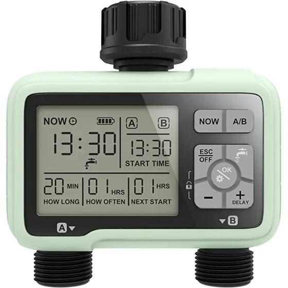 Temporizador De Riego Automático Para Jardines, 2 Zonas