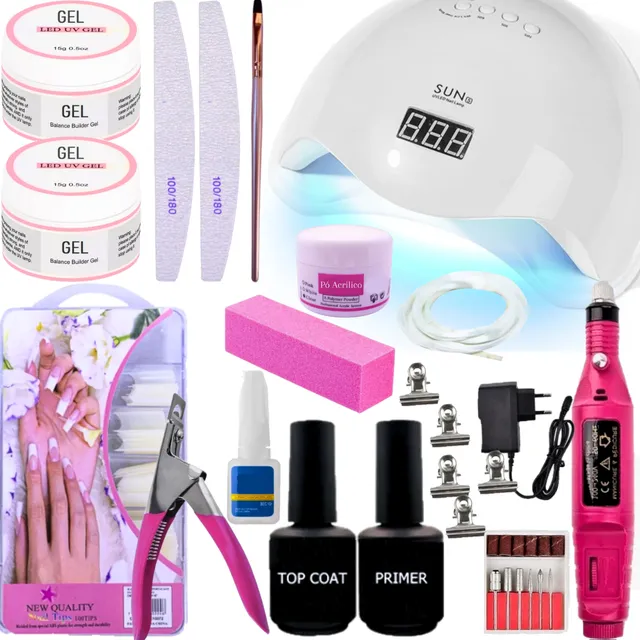 Kit De Unhas Gel Completo Quite Para Fazer Acabamentos Unhas