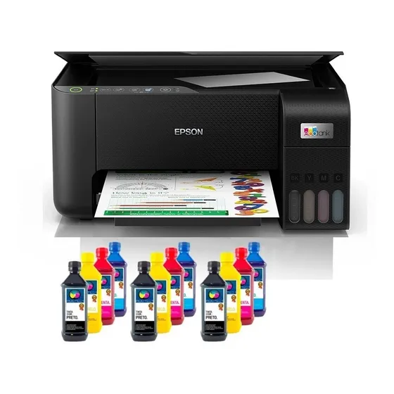 Impressora L3250 Wi-fi +12un Tinta Sublimatica + 100folhas